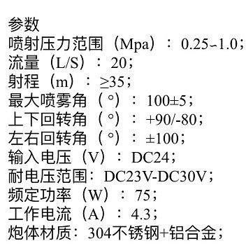 金成灑水炮產品參數 金成灑水炮產品參數
